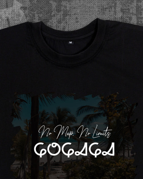 No map, No limits Black Regular Fit T-shirt