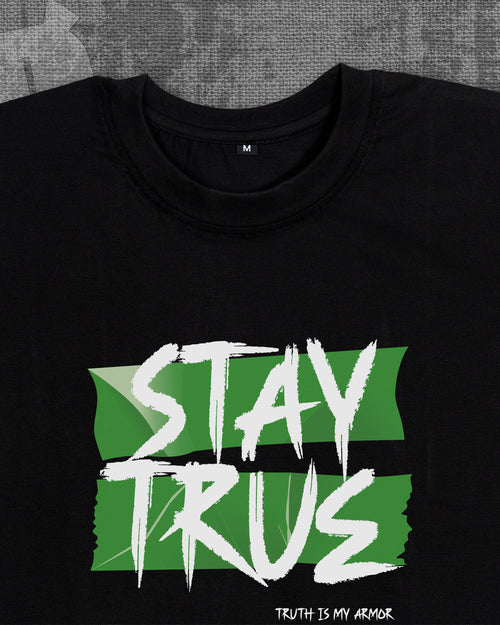 Stay true Black Regular Fit T-shirt