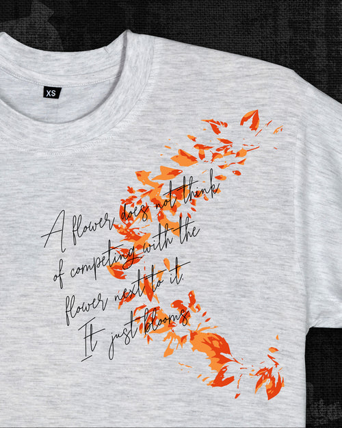 Just blooms Melange White Classic Fit T-shirt