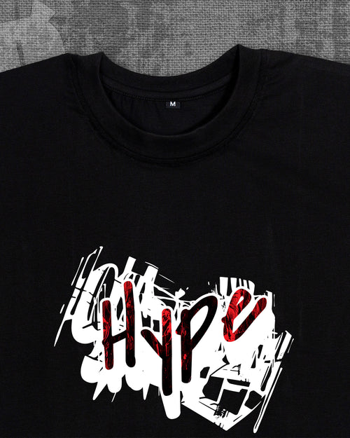 Hype Black Regular Fit T-shirt