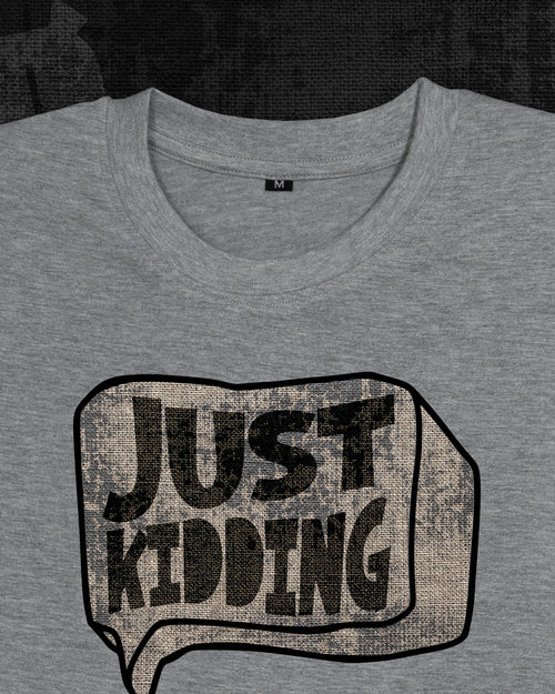 Just Kidding  Melange Grey Regular Fit T-shirt