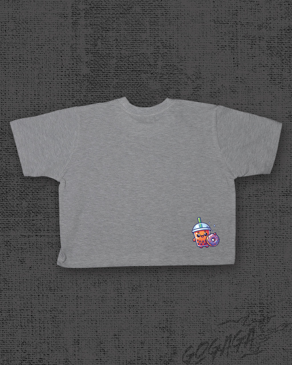 Good food good mood Melange Grey Crop Top