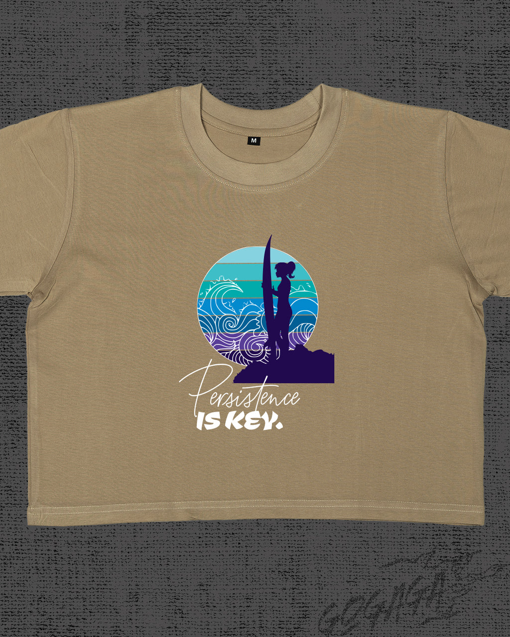 Persistence is key Dark Beige Crop Top