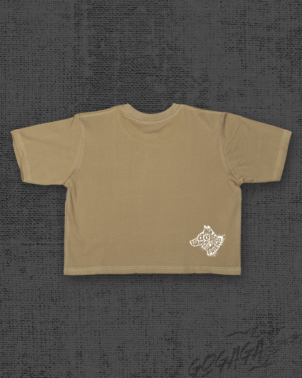 My dog is my best friend Dark Beige Crop Top