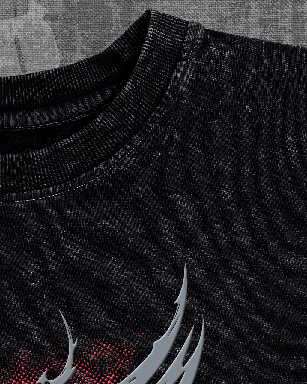 Eternal Shadows Black stonewash Heavyweight Oversized T-shirt
