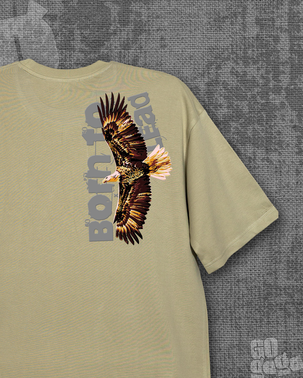 Born to lead Cement Grey Heavyweight Oversized T-shirt