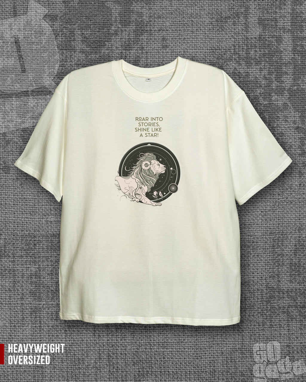 Roar into Stories Off white Heavyweight Oversized T-shirt