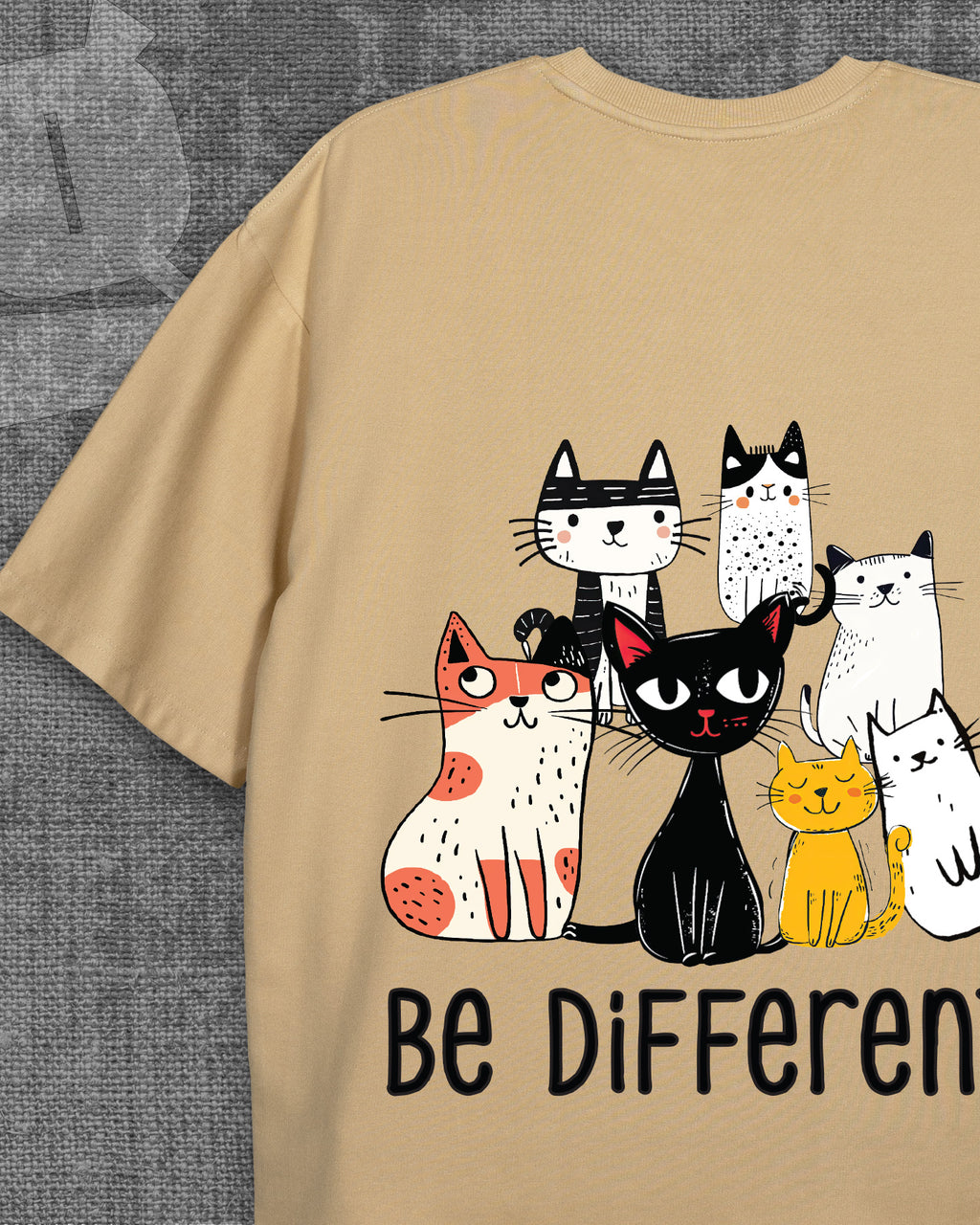 Be Different Light Beige Heavyweight Oversized T-shirt