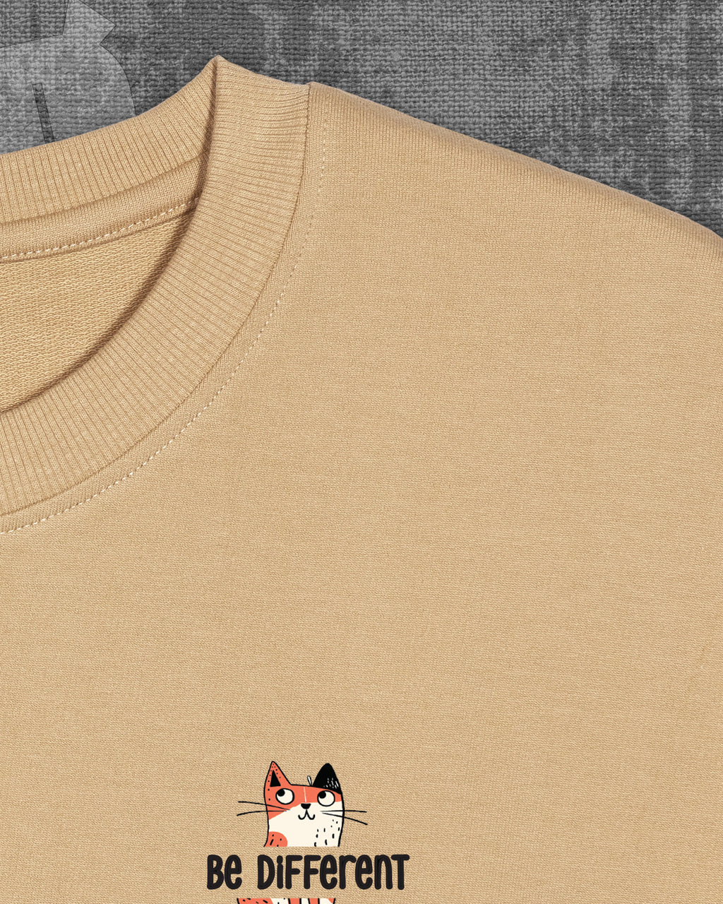 Be Different Light Beige Heavyweight Oversized T-shirt
