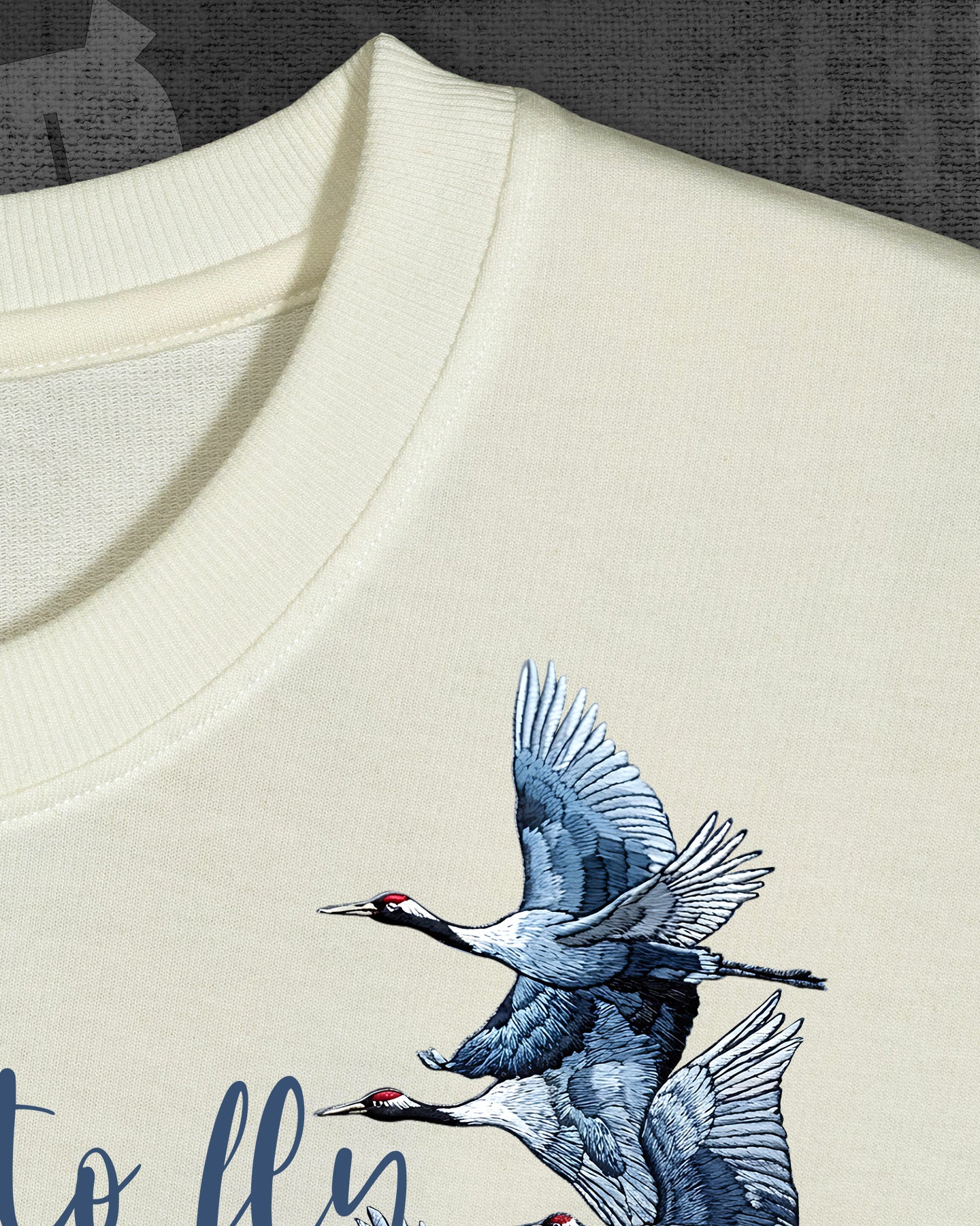 Born to fly | Off white Heavyweight Oversized T-shirt
